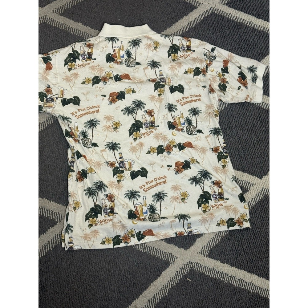 Big Dogs Polo Shirt Mens Medium Short Sleeve 5 O'clock Somewhere Beach Drink - Picture 3 of 4